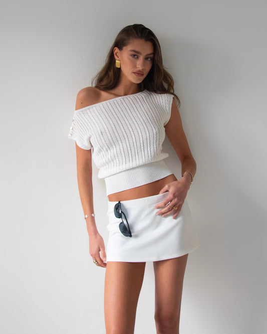 Multi Wear Knit Top ~ White