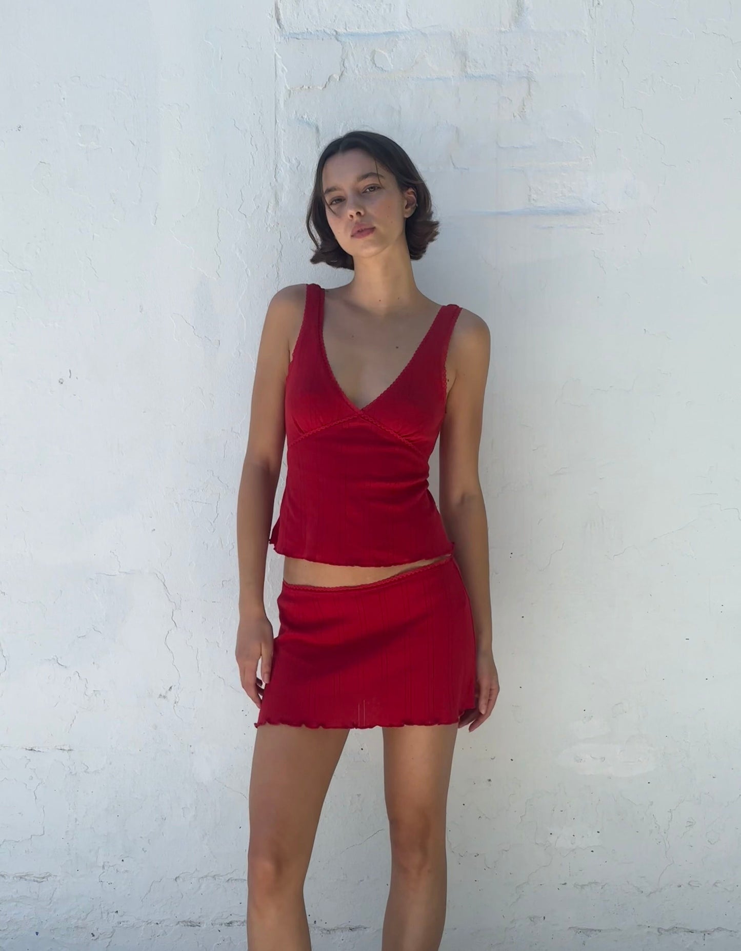 Ruby Pointelle Mini Skirt