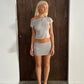 Knit Button Mini Skirt