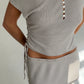 Knit Button Mini Skirt