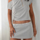 Knit Button Mini Skirt