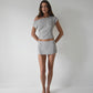 Knit Button Mini Skirt