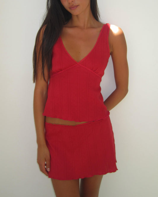 Ruby Pointelle Mini Skirt