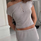 Knit Button Mini Skirt